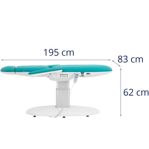Fotel kosmetyczny do masażu tatuażu elektryczny TIVOLI - niebieski Physa