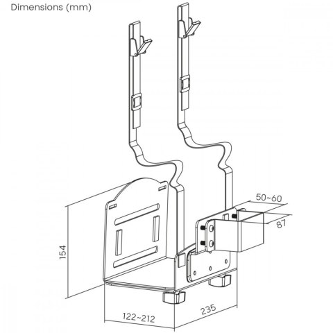 Uchwyt do CPU MC-116 B czarny Maclean