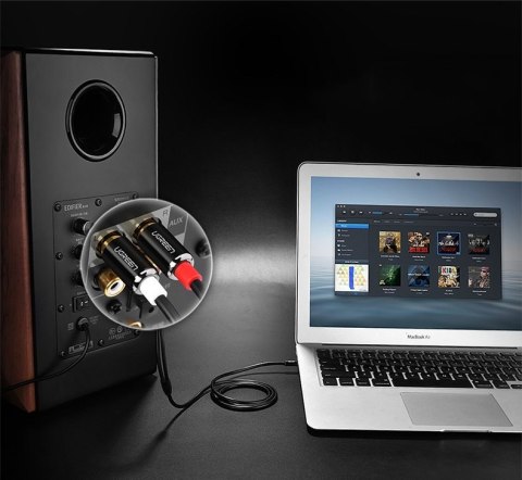 Kabel przewód audio 3.5mm mini jack - 2RCA 2m czarny UGREEN