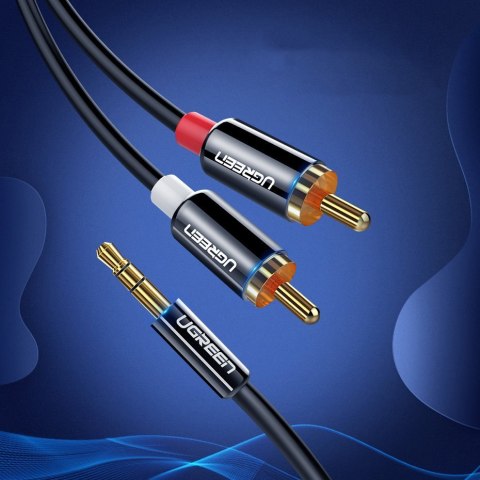 Kabel przewód audio 3.5mm mini jack - 2RCA 2m czarny UGREEN