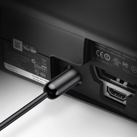 Kabel przewód optyczny audio Toslink SPDIF 3m - czarny UGREEN