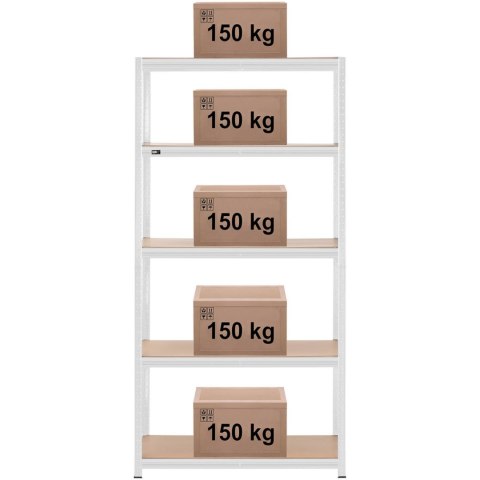 Regał magazynowy metalowy 5 półek 750 kg 100 x 60 x 197 cm szary MSW