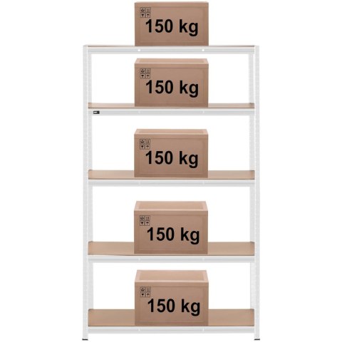 Regał magazynowy metalowy 5 półek 750 kg 120 x 50 x 197 cm szary MSW
