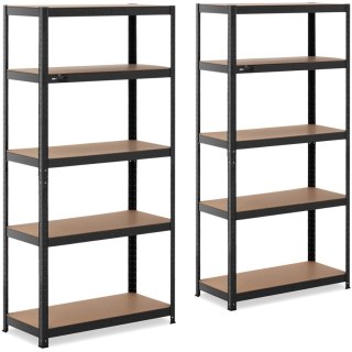 Regał magazynowy metalowy 5 półek 875 kg 90 x 40 x 180 cm szaroniebieski 2 szt. MSW
