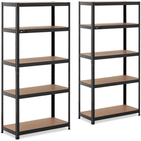 Regał magazynowy metalowy 5 półek 875 kg 90 x 40 x 180 cm szaroniebieski 2 szt. MSW