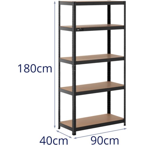 Regał magazynowy metalowy 5 półek 875 kg 90 x 40 x 180 cm szaroniebieski 2 szt. MSW