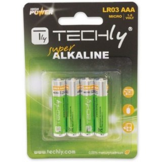 Baterie alkaliczne LR03 AAA 4szt, (IBT-LR03T4B) Techly