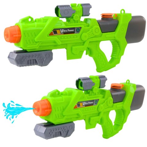 Pistolet Na Wodę Pompowany Mechanicznie 550ml Zielony LEAN Toys