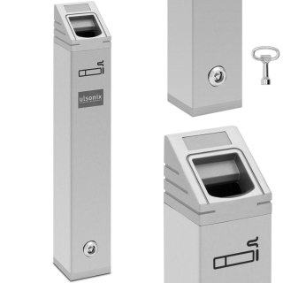 Popielnica popielniczka ścienna zewnętrzna zamykana 2 l - srebrna Ulsonix