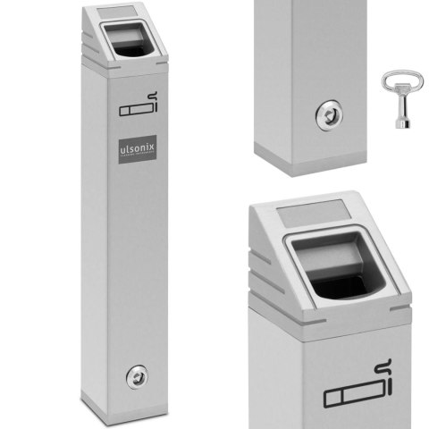 Popielnica popielniczka ścienna zewnętrzna zamykana 2 l - srebrna Ulsonix