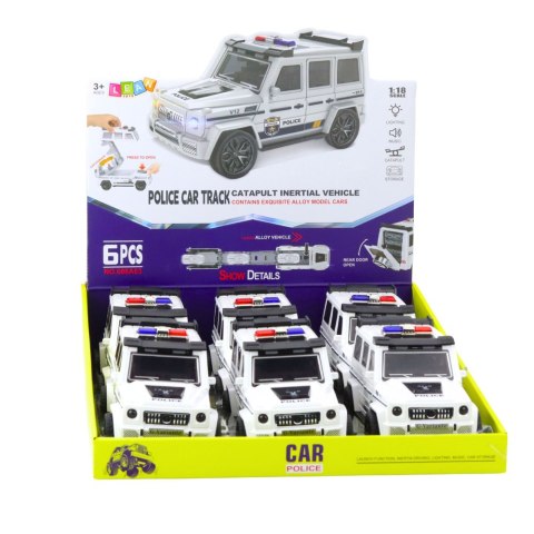 Samochód Terenowy Policyjny Z Napędem Frykcyjnym Otwierany Tor Biały LEAN Toys
