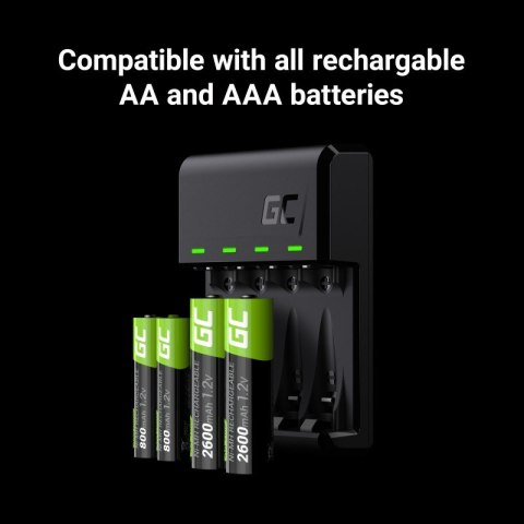 Ładowarka VitalCharger + 4x akumulatory AAA 800mAh Green Cell