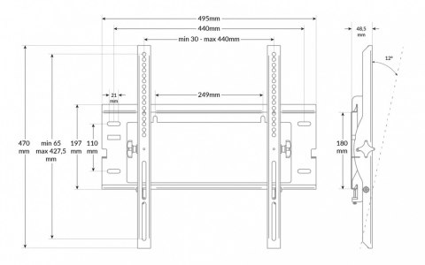 Uchwyt ścienny monitora stały EWB150 Edbak