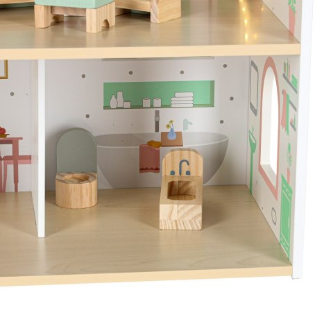 Domek dla lalek drewniany LULILO Peonio 70cm LED róż Kik Sp. z o. o. Sp. k.