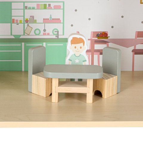 Domek dla lalek drewniany LULILO Peonio 70cm LED róż Kik Sp. z o. o. Sp. k.