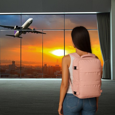 Plecak turystyczny kabinowy podróżny bagaż podręczny różowy 45x30 cm Kik Sp. z o. o. Sp. k.