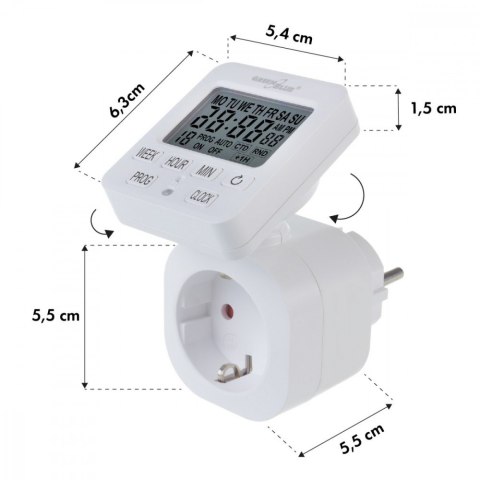 Timer cyfrowy GB605 E 16A IP20 GreenBlue