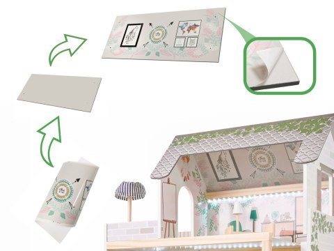 Domek dla lalek drewniany LULILO FLORO boho LED 78cm Kik Sp. z o. o. Sp. k.