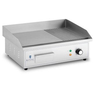Grill elektryczny płyta grillowa gładka ryflowana 548 x 350 mm 3000 W Royal Catering