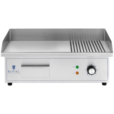 Grill elektryczny płyta grillowa gładka ryflowana 548 x 350 mm 3000 W Royal Catering