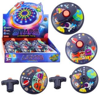 Kolorowy Świecący Dysk Kosmos Ufo Kręcący Bączek Spinning Top LEAN TOYS