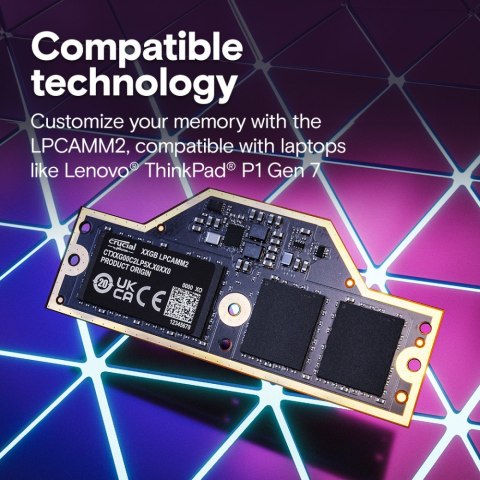 Pamięć do notebooka DDR5 LPCAMM2 32GB/7500 LPDDR5X Crucial