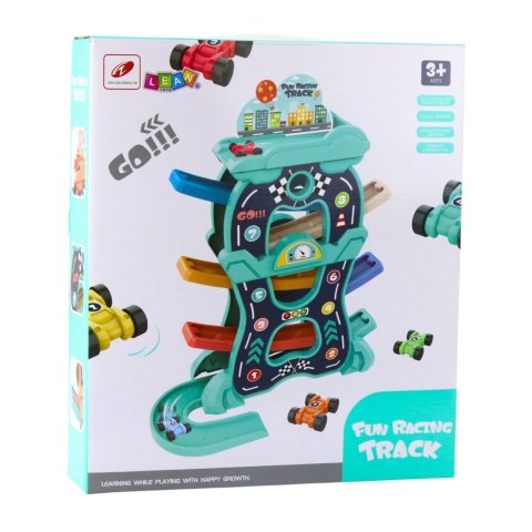 Zestaw Edukacyjny Tor Samochodowy Zjeżdzalnia Trzy Poziomy LEAN Toys