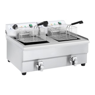 Frytkownica frytownica gastronomiczna dwukomorowa z kranami 230V 2x16L Royal Catering