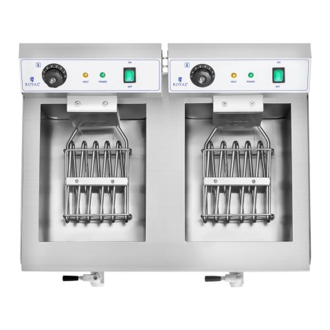 Frytkownica frytownica gastronomiczna dwukomorowa z kranami 230V 2x16L Royal Catering