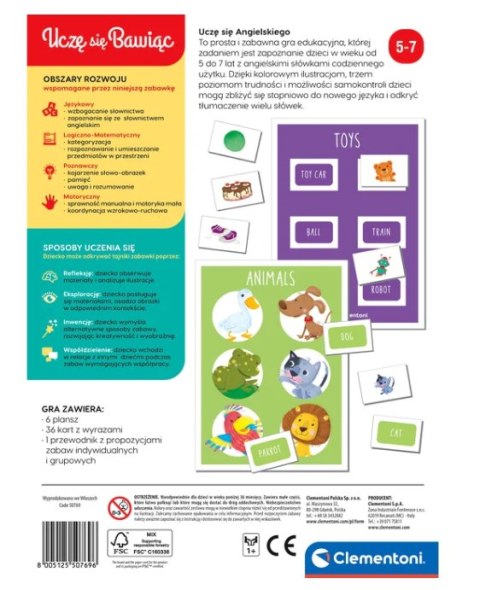 Gra edukacyjna Uczę Się Angielskiego Uczę się Bawiąc Język Polski Clementoni 50769 Clementoni