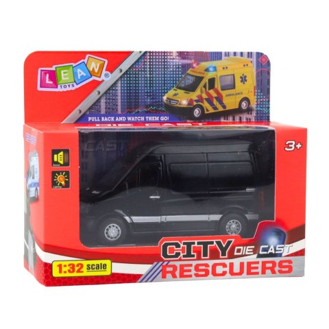 Samochód Dostawczy Metalowy Dźwięki Czarny LEAN Toys