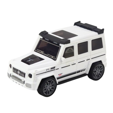 Auto Terenowe Metalowe Ukryty Samochodzik Światło Dźwięk Biały Niebieski LEAN Toys