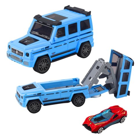 Auto Terenowe Metalowe Ukryty Samochodzik Światło Dźwięk Biały Niebieski LEAN Toys