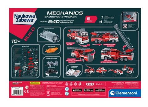 Naukowa Zabawa Klocki Laboratorium Mechaniki Samochód Strażacki Silnik Elektryczny Język Polski Clementoni 50728 Clementoni