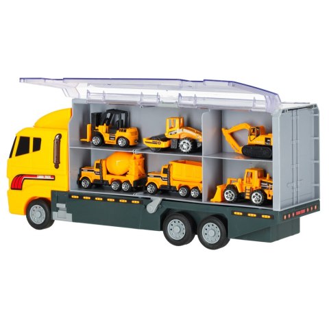 Transporter ciężarówka TIR wyrzutnia + metalowe auta maszyny budowlane Kik Sp. z o. o. Sp. k.