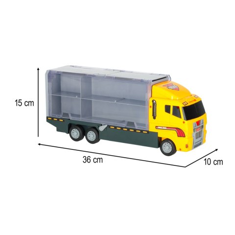 Transporter ciężarówka TIR wyrzutnia + metalowe auta maszyny budowlane Kik Sp. z o. o. Sp. k.