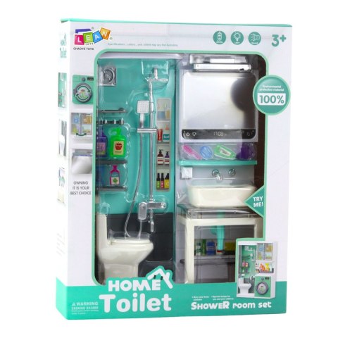 Łazienka Zabawkowa Prysznic Zlew Toaleta Światła Dźwięki Akcesoria LEAN Toys