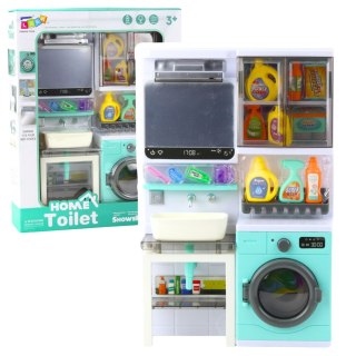 Łazienka Zabawkowa Umywalka Szafka Akcesoria Światła Dźwięki LEAN Toys
