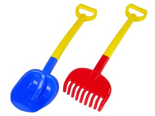 Zestaw do piasku Łopata i Grabie Duże Dwukolorowe HEMAR