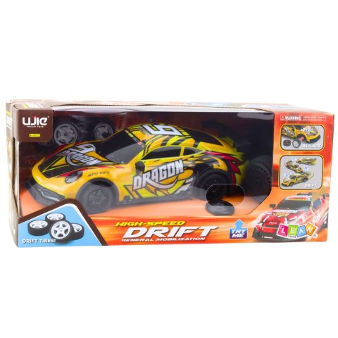 Auto Sportowe Zdalnie Sterowane RC Podświetlana Karoseria Drift Żółty LEAN Toys