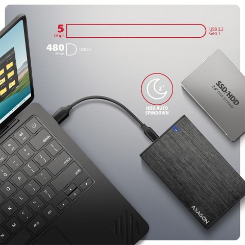 EE25-XA6C Obudowa zewnętrzna aluminiowa, USB-C 3.2 Gen 1 SATA 6G 2.5" 5Gbps AXAGON