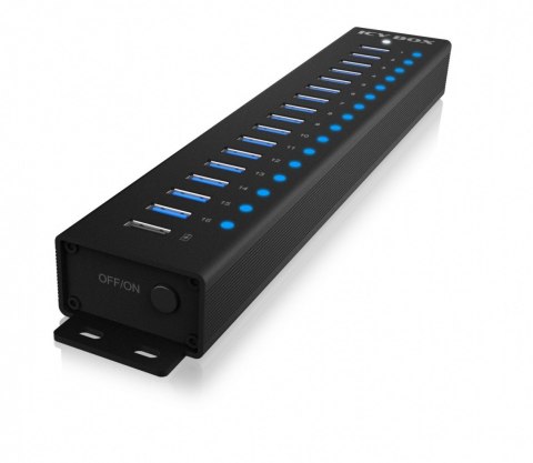 Hub IB-HUB1717 16+1 port USB HUB, 16x USB + 1x USB do ładowania, USB 3.2 Gen 1, 96 Watt zasilacz IcyBox