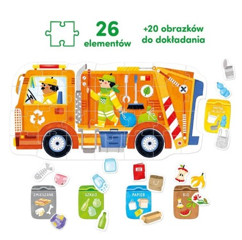 Puzzle Moto - Śmieciarka 26 elementów CzuCzu