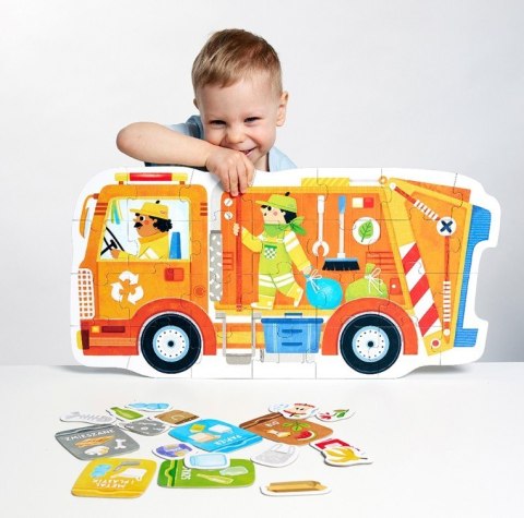 Puzzle Moto - Śmieciarka 26 elementów CzuCzu