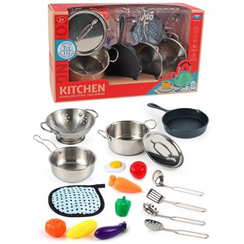 Naczynia metalowe 17 elementów ASKATO