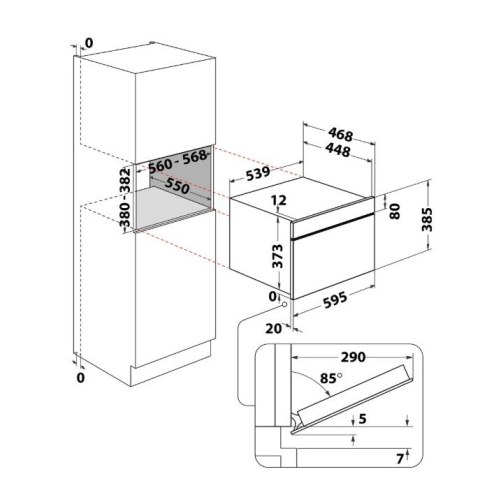 Kuchnia mikrofalowa do zabudowy WMD54MX Whirlpool