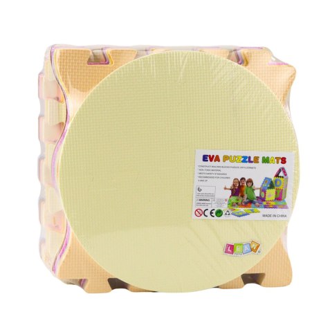 Miękkie Puzzle Mata Edukacyjna Pianka EVA Owoce Słodycze Pastelowe 16 el. LEAN Toys