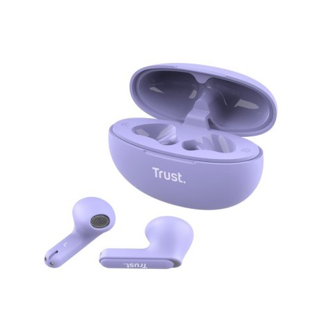 Słuchawki earbuds Yavi Bluetooth ENC fioletowe Trust