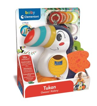 Zabawka Interaktywna Tukan Adrian Owoce i Kolory Sorter Żetony Język Polski Clementoni 50383 Clementoni