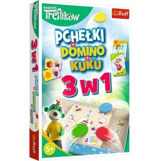 Gra rodzinna Rodzina Treflików 3w1 Domino Pchełki Kuku Trefliki Trefl 01921 Trefl Gry